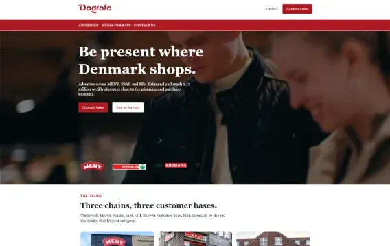 Dagrofa advertiser ad shop built on Retail Media Manager
