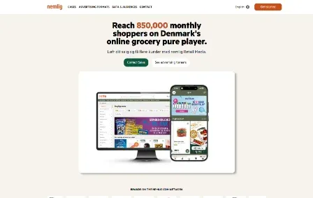 nemlig.com advertiser ad shop built on Retail Media Manager